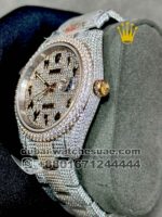 ROLEX DATEJUST 41 OYSTER FULLY ICED OUT White Stoned WITH ARABIC NUMERALS Copy - Image 4