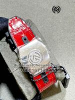 Franck Muller Vanguard? V45 Crazy Hours? White? Dial With Red Numeral and Red? Crocodile Leather Strap Copy - Image 4