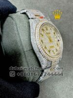 ROLEX DATEJUST 41 OYSTER FULLY ICED OUT? GOLD FACE WITH ARABIC NUMERALS Copy - Image 3