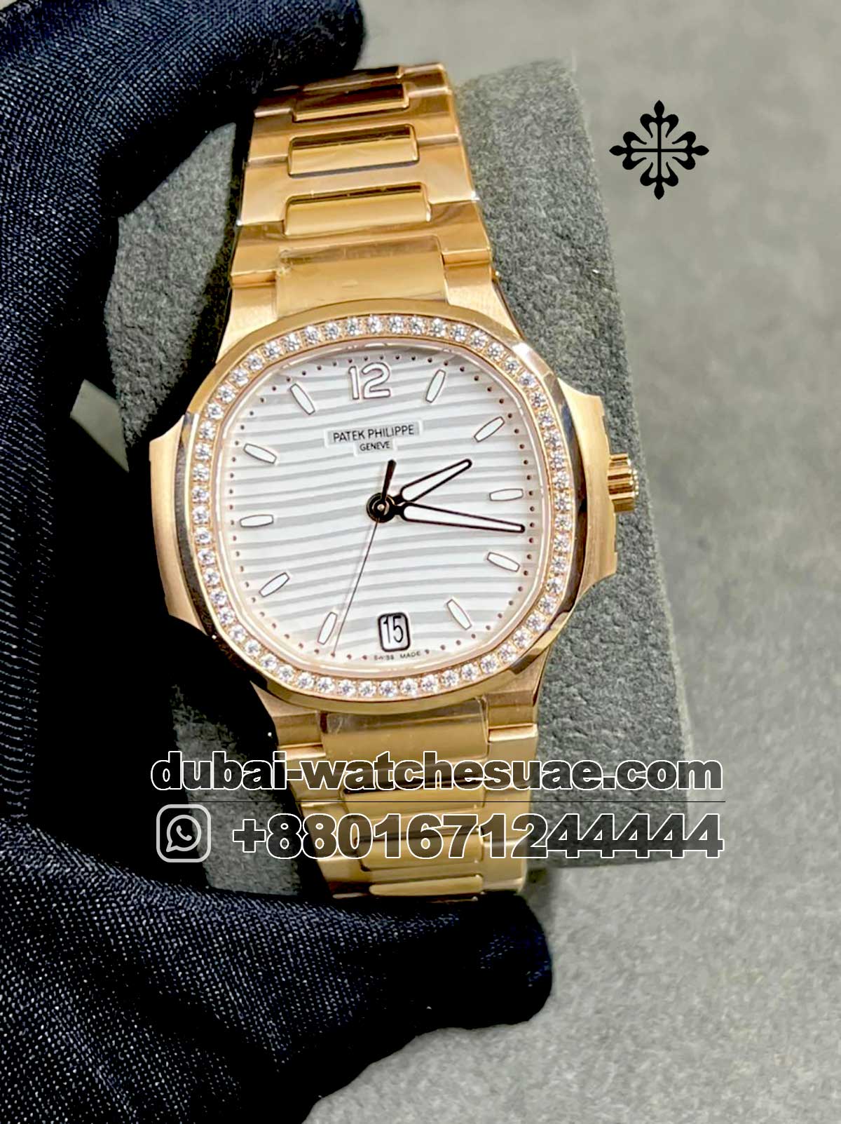 3.1-2.jpg Patek Philippe Ladies 35 mm White?Dial Rose gold Stoned Bezel - Image 1