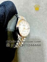 Rolex 31 mm date just White? Dial Stone Numeric ,Plain Rose Gold Bezel with Two Tone Jubilee? Bracelet Copy - Image 2