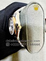 Rolex 31 mm date just White? Dial Stone Numeric ,Plain Rose Gold Bezel with Two Tone Jubilee? Bracelet Copy - Image 3