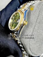 Rolex 31 mm date just two tone Green gold ,Stonework, Roman number,golden flutted bezel - Image 2