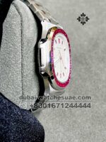 Patek Philippe Nautilus 5711 Steel with custom  White Dial Ruby Bezel - Image 2