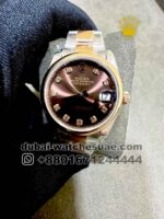 Rolex 31 mm Date Just Gold? Dial Stone Numeric ,Plain Rose  Gold Bezel with Two Tone Oyster? Bracelet