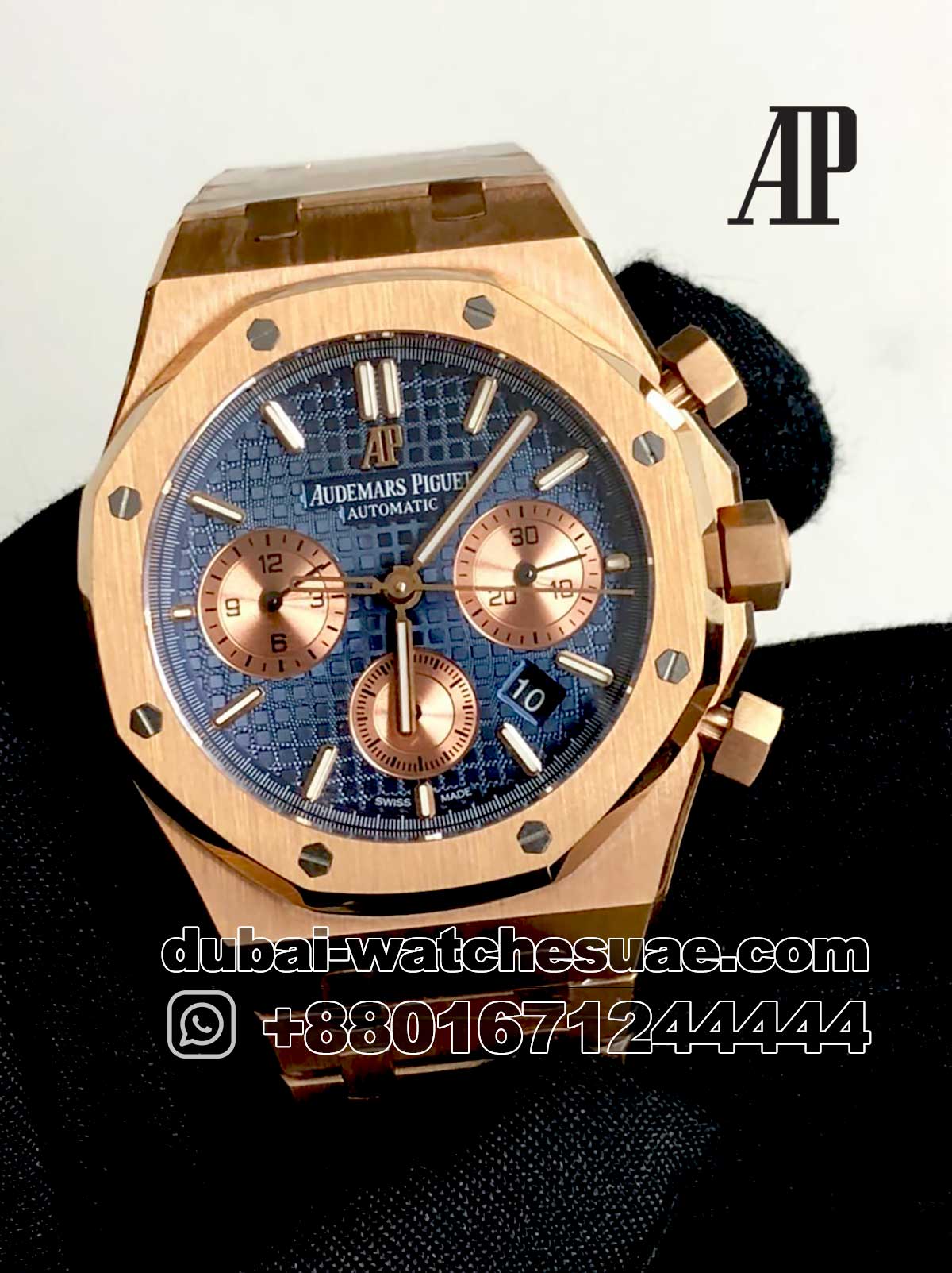 31-a.jpg Audemars Piguet Royal Oak Chronograph Automatic Men's Watch 41mm Blue Dial Rosegold Bezel And Bracelet - Image 1