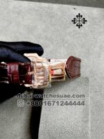 Patek Philippe Nautilus 5712/1A-001  Moon,Gray Dial Gold Bezel  With Brown Leather Strap - Image 5