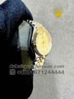Rolex 31 mm Date Just Gold? Dial Stone Numeric Flutted Gold Bezel with Two Tone Jubilee? Bracelet Copy - Image 2