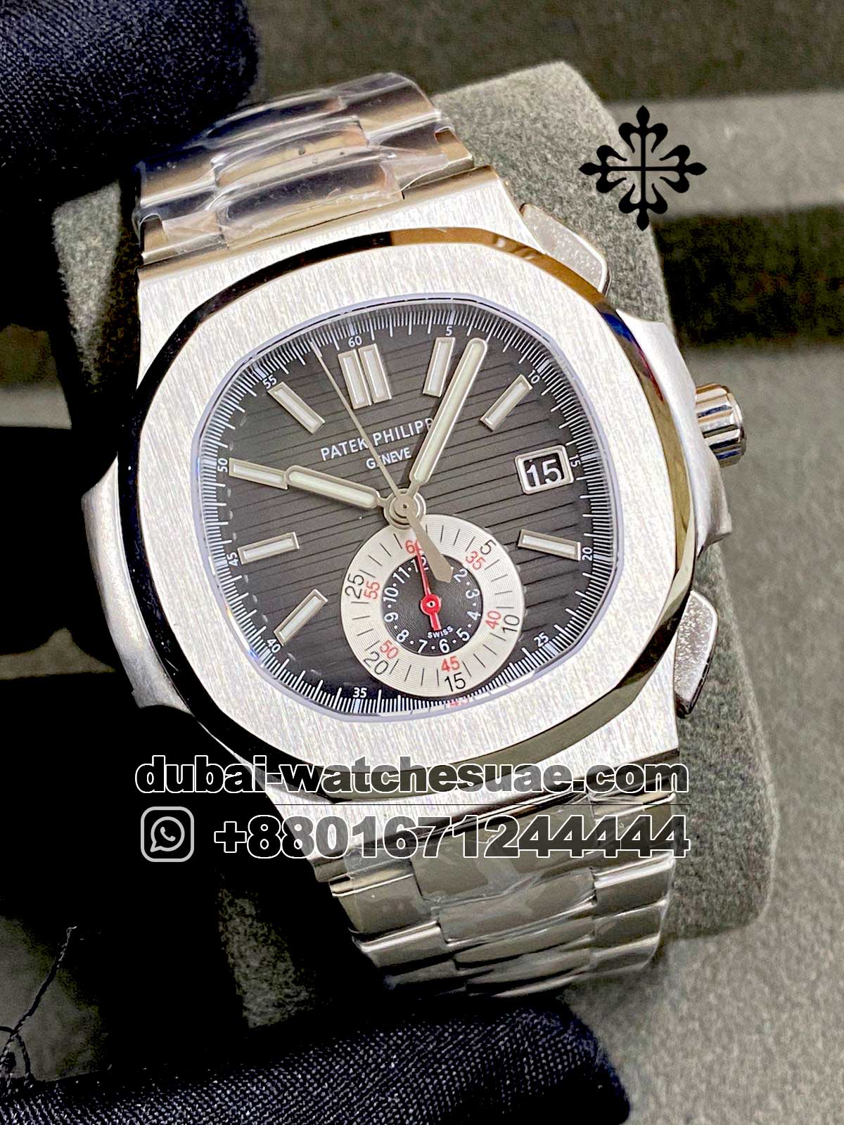 34.1.jpg Patek Philippe Nautilus 5980 AR Automatic Chrono Gray Dial Stainless Steel - Image 1