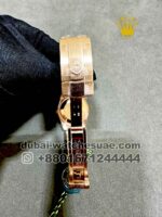 Rolex 31 mm date just Gray Dial Stoned Bezel with Rose Gold Oyster? Bracelet Copy - Image 4