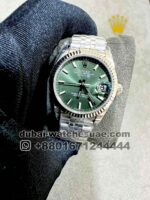 Ladies Rolex 31mm Datejust Olive Green Dial Flutted Bezel Stainless Steel Jubilee Bracelet: