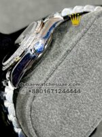 Rolex 31 mm Date just White Dial with stonework bezel - Image 4