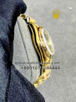 Rolex 31 mm Date Just, Green color, Stoned Roman Numerals with golden bezel - Image 2