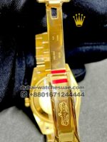 Rolex 31 mm Date Just, Green color, Stoned Roman Numerals with golden bezel - Image 4