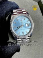 Rolex 40 mm Day date ,Blue ,Stoned Bezel