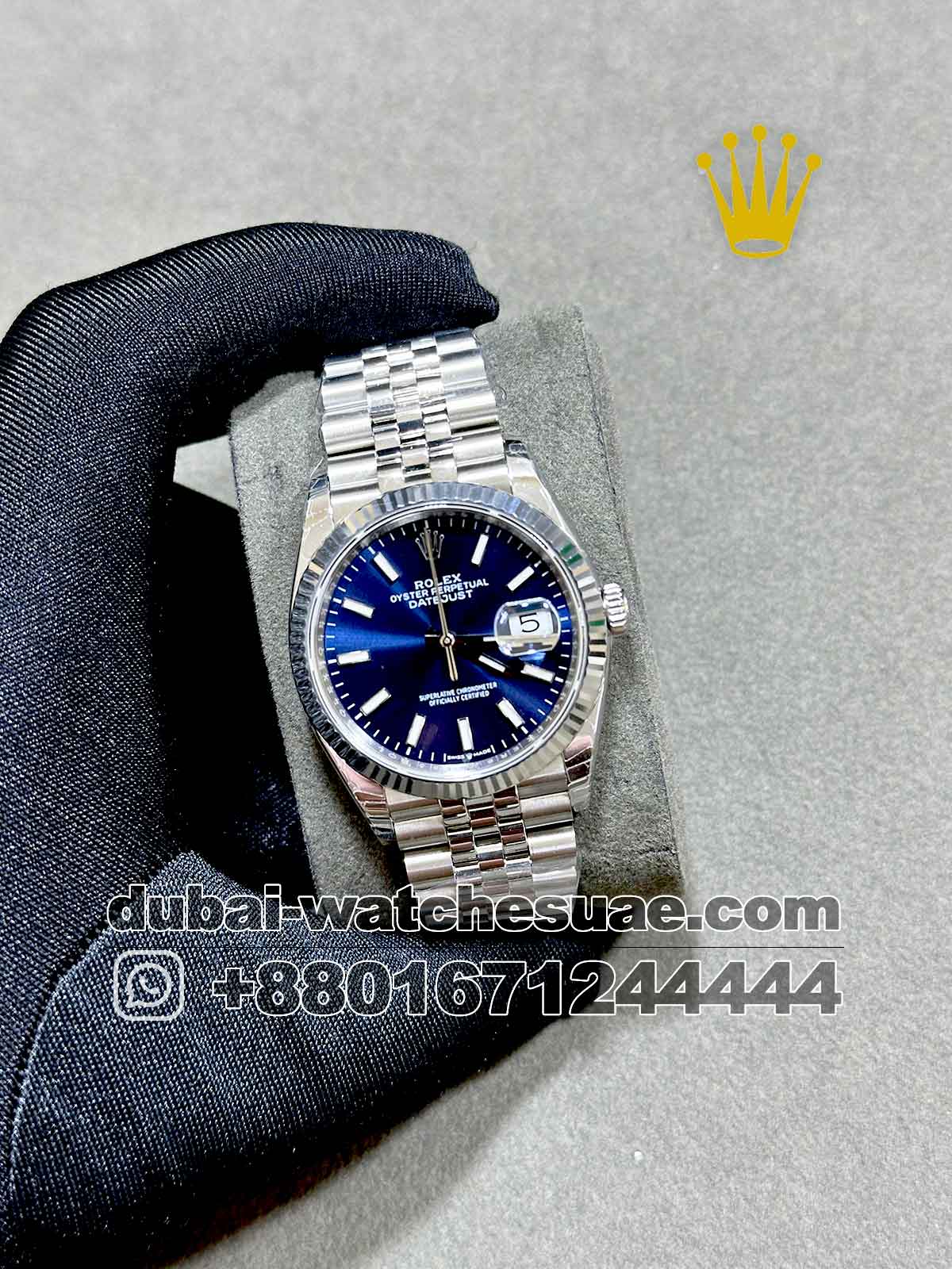 4-a-1-11.jpg Rolex 36 mm Date Just Blue? Dial With Flutted Bezel and Jubilee Bracelet Copy - Image 1