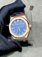 AUDEMARS PIGUET ROYAL OAK 41MM 15500 Blue Dial Gold Bezel With Blue Leather Strap