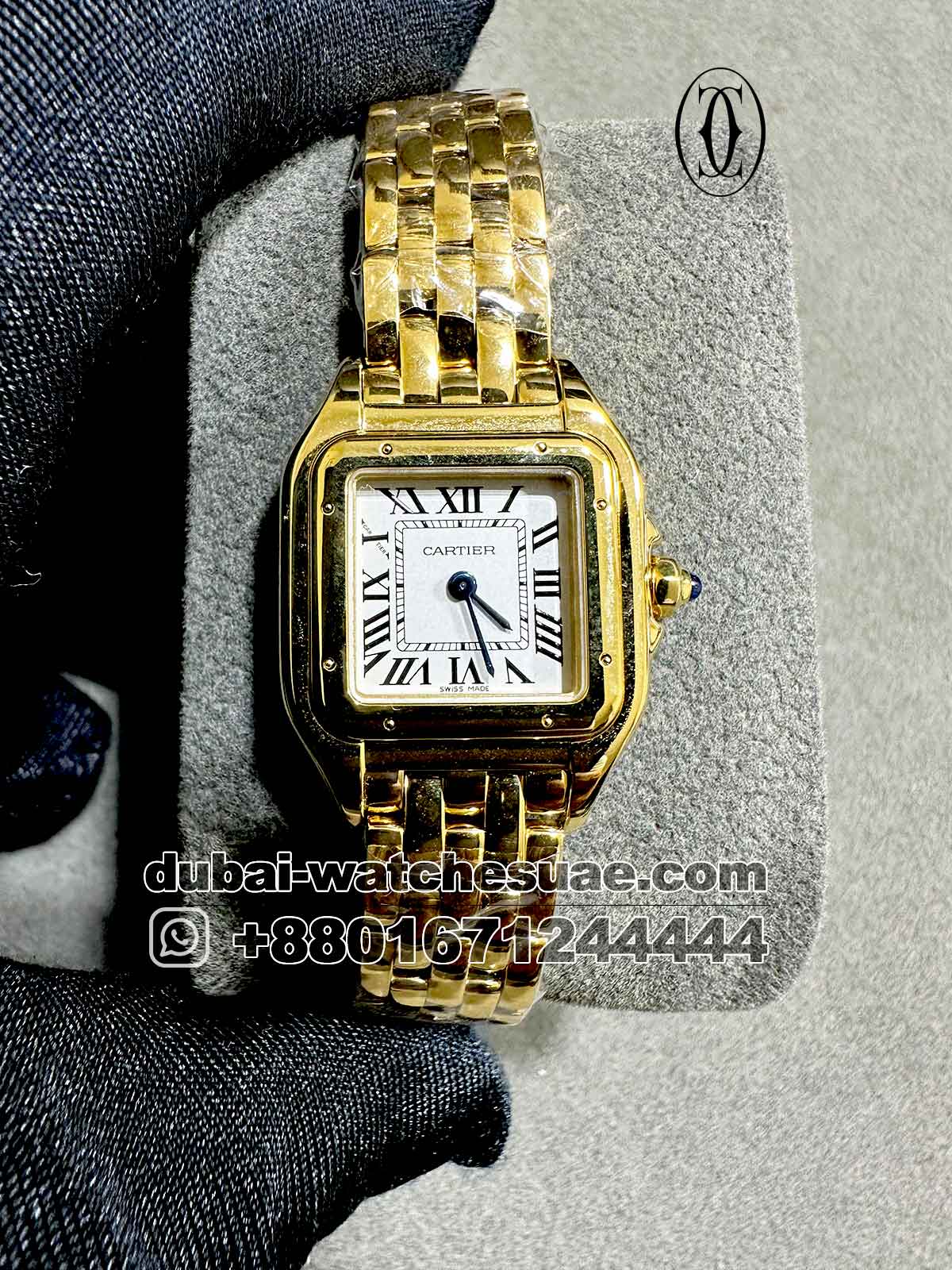 4-a-19.jpg Panthere De Cartier Yellow Gold? White Dial With Roman Numeric Copy - Image 1