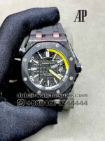 Audemars Piguet Royal Oak Offshore Diver Black Dial  and Yellow Driver With Black Rubber Strap