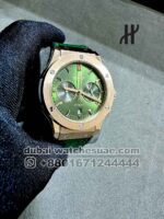 Hublot Classic Fusion Chronograph Titanium Green With Leather Strap Copy