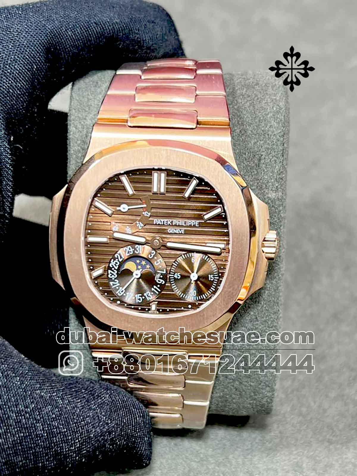 4-a-3-4.jpg Patek Philippe Nautilus 5712/1R Moon,Rose Gold Dial and Bezel with Gold Plated Bracelet - Image 1