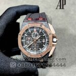 Audemars Piguet Royal Oak Offshore Black Dial  Golden Bezel Black Rubber Strap