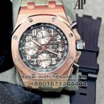 Audemars Piguet Royal Oak Offshore Chronograph Selfwinding??42 mm Black Dial with Silver Sub Dial Rose Gold Bezel Olive Leather Strap