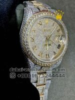 ROLEX DATEJUST 41 OYSTER FULLY ICED OUT? GOLD FACE WITH ARABIC NUMERALS Copy - Image 2
