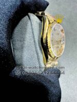 Rolex 36 mm? Gold Day Date Stoned Dial With Rainbow Stoned Numeric Flutted Bezel with President Bracelet Copy - Image 2