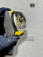 Franck Muller Vanguard? V45 Crazy Hours Black Dial With Yellow Numerals and Yellow Crocodile Leather Strap Copy - Image 3