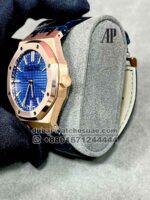 AUDEMARS PIGUET ROYAL OAK 41MM 15500 Blue Dial Gold Bezel With Blue Leather Strap - Image 3