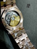 Audemars Piguet Royal Oak 37 mm Rose Gold Dial Multicolor Stonned Bezel With Rose Gold Bracelet Copy - Image 6