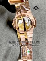 PATEK PHILIPPE NAUTILUS 5723-112R-001 Black dial Pink Stone Bezel Gold Plated Bracelet - Image 4