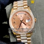 Rolex 36 mm date just Ice out Ever Rose face