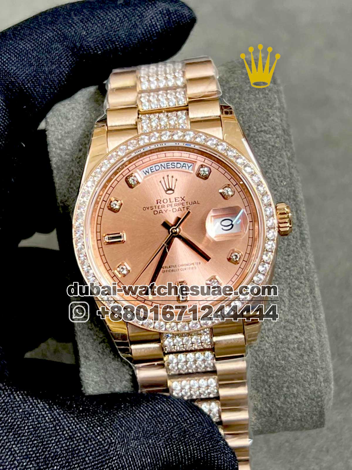 44.1-1-1.jpg Rolex 36 mm date just Ice out Ever Rose face - Image 1