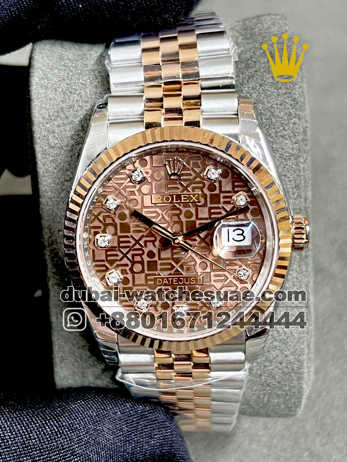 45.1-2.jpg Rolex 36 mm Date Just Rose gold two tone Jubilee - Image 1