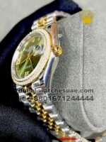 Rolex 36 mm Date Just two tone ,Green color ,Stone work - Image 3