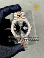 Rolex 36 mm Date Just two tone ,Grey color, Stonework