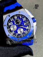 Audemars Piguet Royal Oak Offshore Blue Dial Blue Bezel With Blue Rubber Strap