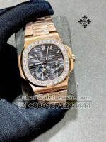 Patek Philippe Nautilus 5712/1R Moon,Gray? Dial and Stonned Bezel with Gold Plated Bracelet Copy