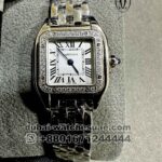 Panthere De Cartier White Gold With Stonned Bezel Copy