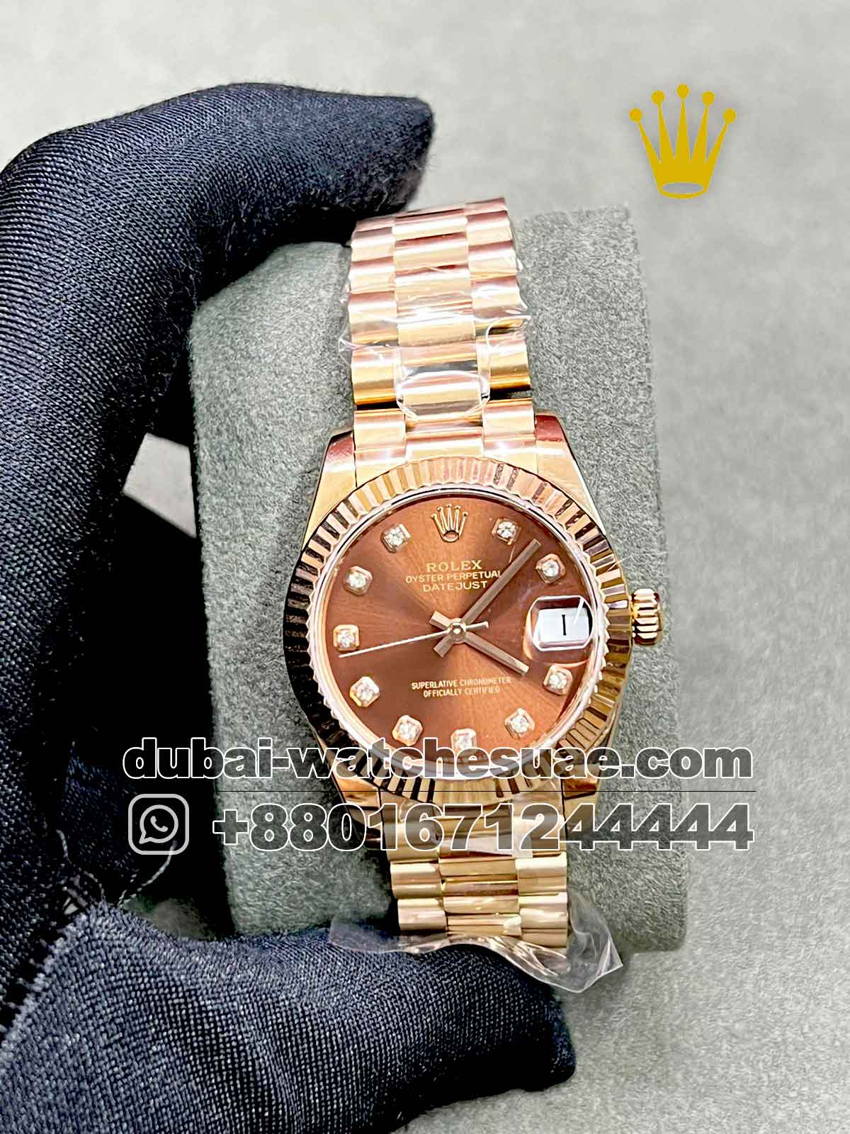 5-a-2-1.jpg Rolex 31 mm Chocolate Brown dial with flutted brown bezel - Image 1