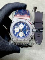 Audemars Piguet Royal Oak Offshore Chronograph selfwinding  ,42 mm Indigo Dial Silver Bezel With Blue Leather Strap
