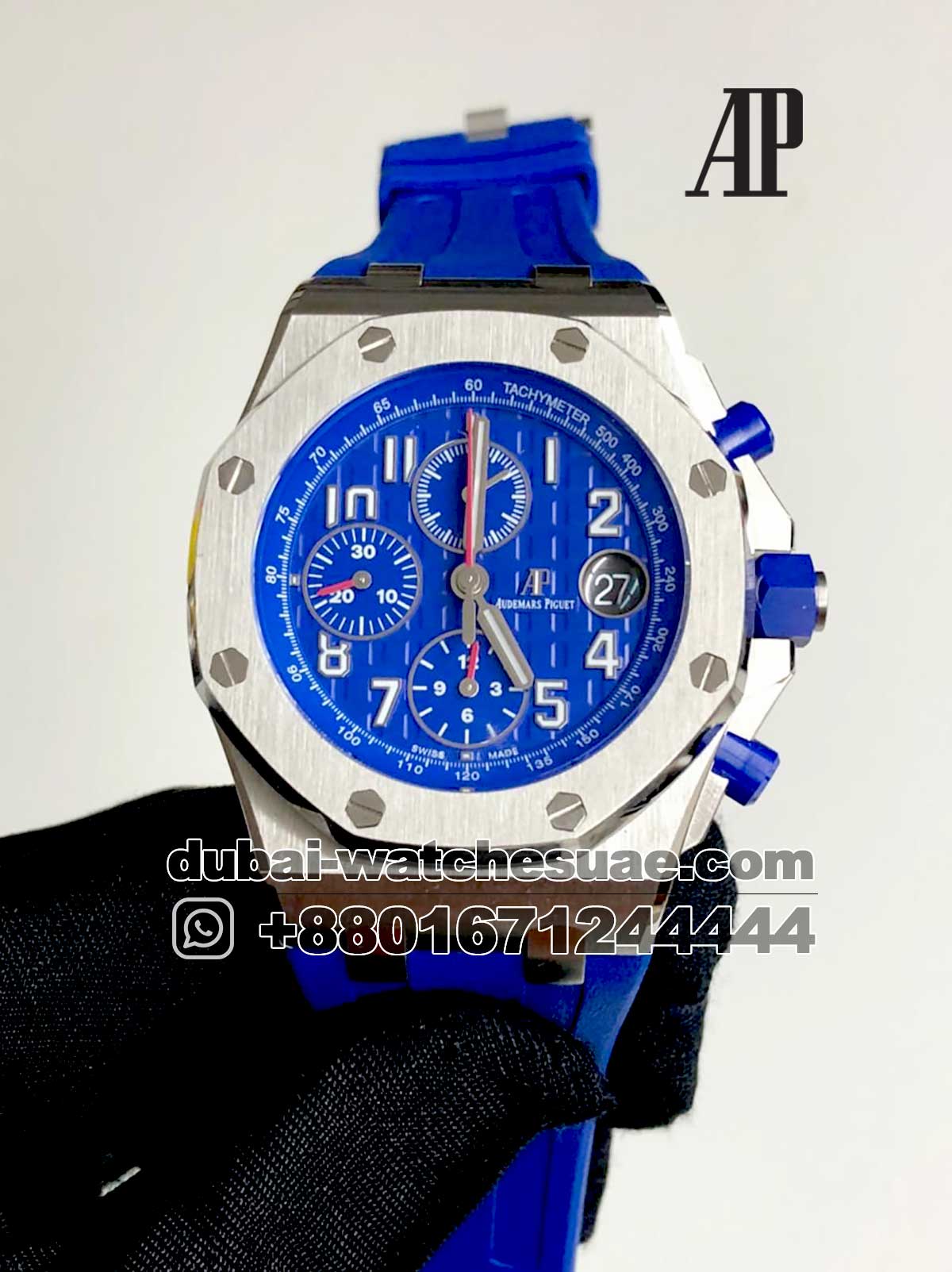 5-a.jpg AP Royal Oak Offshore Blue INDIGO Dial Steel Bezel Chronograph SE Replica - Image 1