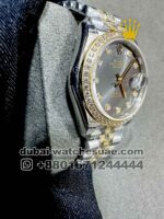 Rolex 31 mm Date Just Gray dial With Stonned Numeric and Bezel With Rose Gold Two Tone Jubilee Bracelet Copy - Image 2