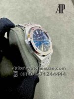 Audemars Piguet Royal Oak 41mm? Hammered 18k? White Gold? Men's Watch Blue Dial 15410BC.GG.1224BC.01 Copy - Image 2