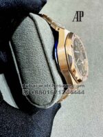 Audemars Piguet Royal Oak 37 mm Brown Dial Multicolor Stonned Bezel With Rose Gold Bracelet Copy - Image 2