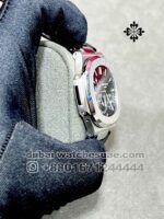 Patek Philippe Nautilus Moon Gray Dial With Black Leather Strap - Image 2