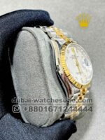 Rolex 36 mm Date Just White Dial With Stonned Numeric Flutted Bezel with? Two Tone? Jubilee Bracelet Copy - Image 2