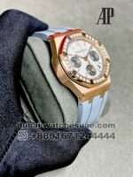 Audemars Piguet Royal Oak 26231OR.ZZ.D003CA.01 White Dial Withy Chrono Stoned Bezel Gray Rubber Strap - Image 2